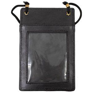 Genuine Leather ID Holder, Black